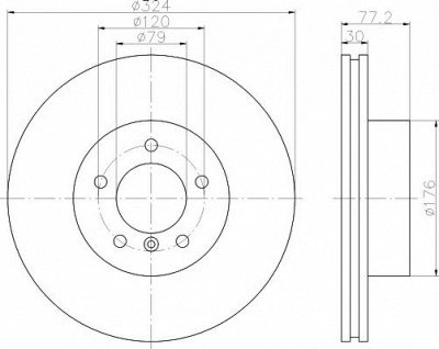 HELLA PAGID 8dd355109921 -  Тормозной диск
